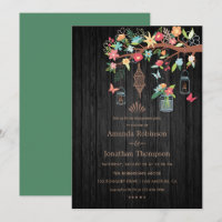 Hand painted Mason Jars Spring Engagement Party