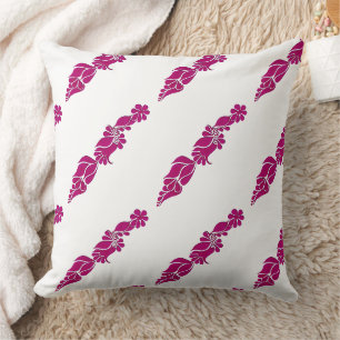 Hand Painted mehndi henna Floral botanical pink Cushion
