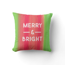Hand Painted Merry and Bright Green and Red