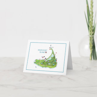 Hand Painted Nantucket Island Blank Folded Note Card