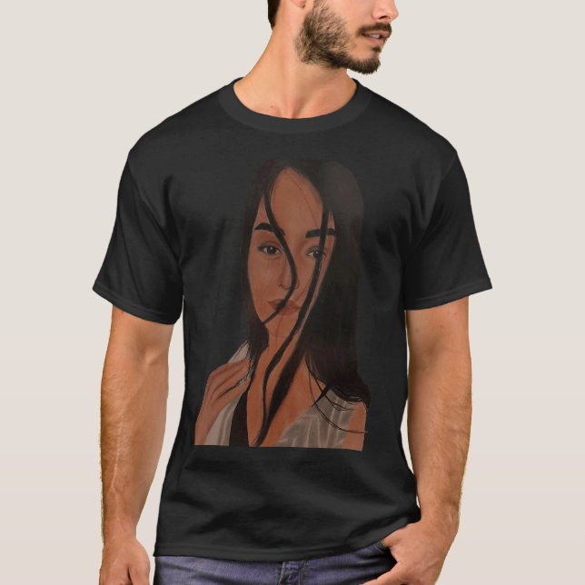 hand painted nice beautiful lady face T-Shirt (Front)