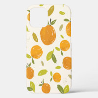 Hand painted oranges fruit seamless pattern design