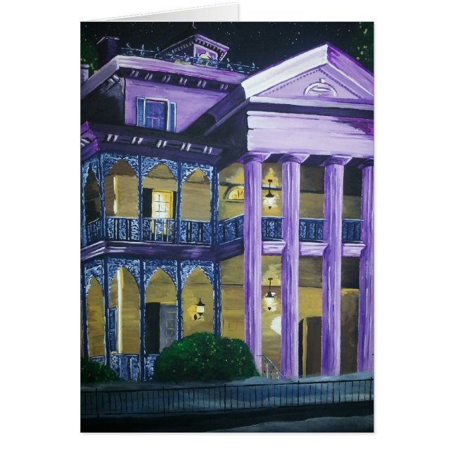 Hand Painted Original Haunted Blank Card (Front)