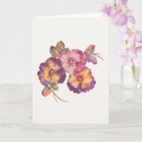 Hand-Painted Pansies Greeting Card