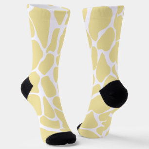 Hand-Painted Pastel Yellow Giraffe Spots Socks