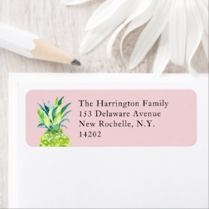 Hand-Painted Pineapple Blush Pink Return Address 