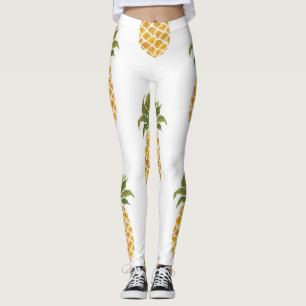 Hand-painted pineapples, watercolor background. leggings