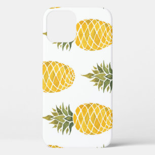 Hand Painted Pineapples: Watercolor Seamless. iPhone 12 Case