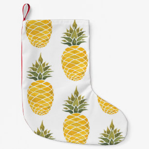 Hand Painted Pineapples: Watercolor Seamless. Small Christmas Stocking