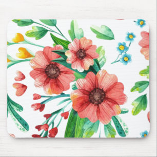 Hand Painted Pink Flowers Floral Pattern-23498 Mouse Pad