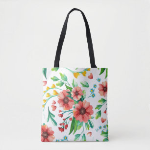 Hand Painted Pink Flowers Floral Pattern-23498 Tote Bag