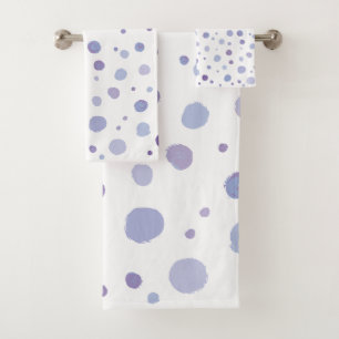 hand painted polka dots bath towel set