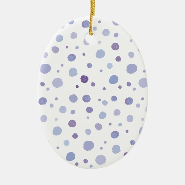 hand painted polka dots ceramic tree decoration (Front)