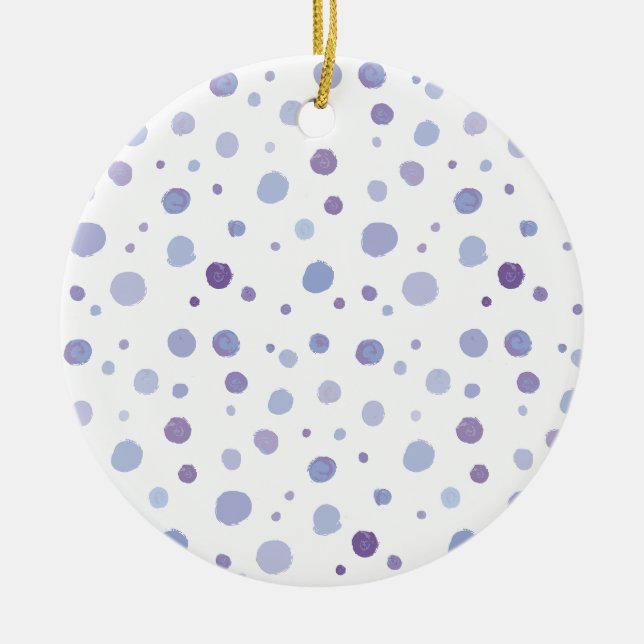 hand painted polka dots ceramic tree decoration (Front)