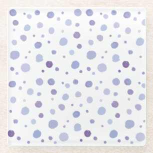 hand painted polka dots glass coaster