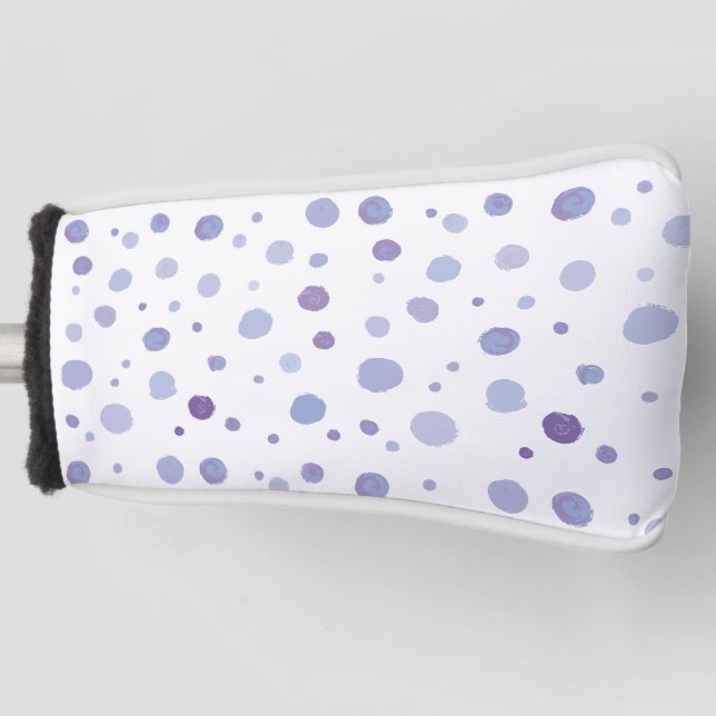 hand painted polka dots golf head cover (Front)