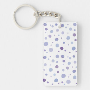 hand painted polka dots key ring