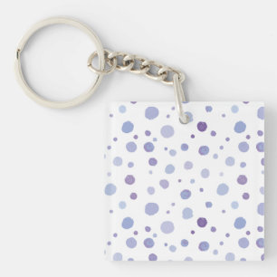 hand painted polka dots key ring