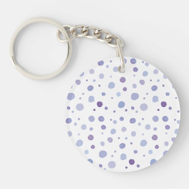 hand painted polka dots key ring (Front)