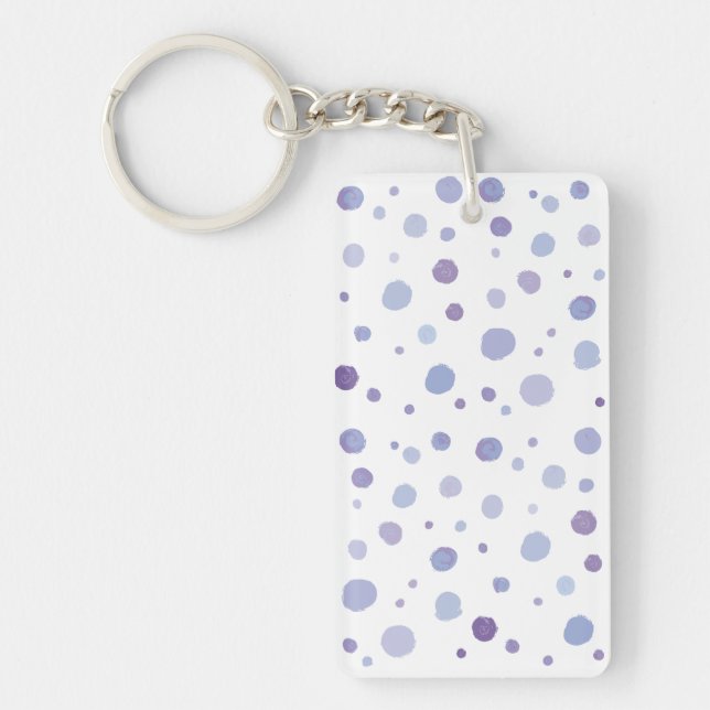 hand painted polka dots key ring (Front)