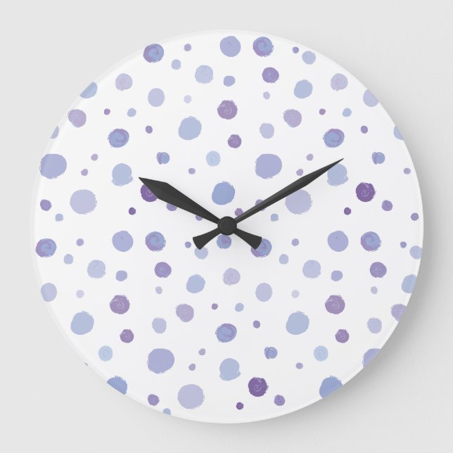 hand painted polka dots large clock (Front)
