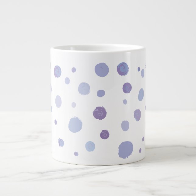 hand painted polka dots large coffee mug (Front)