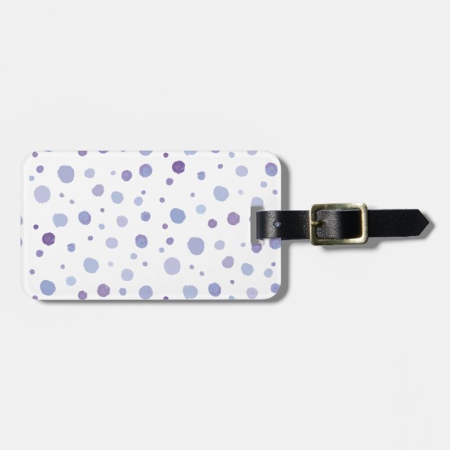 hand painted polka dots luggage tag (Front Horizontal)