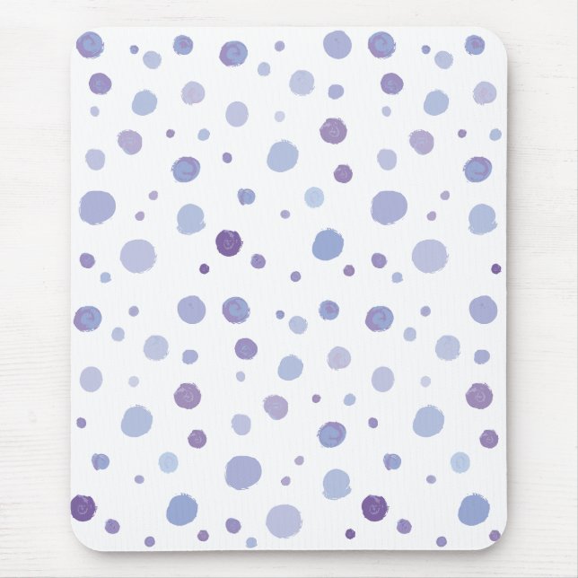 hand painted polka dots mouse pad (Front)