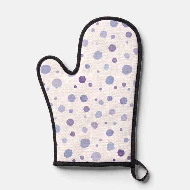 hand painted polka dots oven mitt (Front)