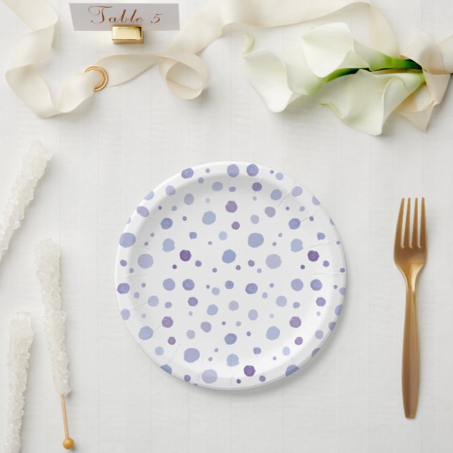 hand painted polka dots paper plate (Wedding)