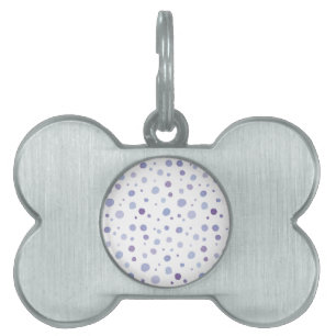 hand painted polka dots pet ID tag