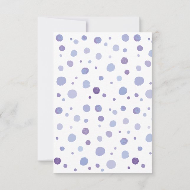 hand painted polka dots RSVP card (Front)