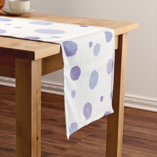 hand painted polka dots short table runner (In Situ)