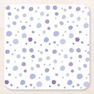 hand painted polka dots square paper coaster