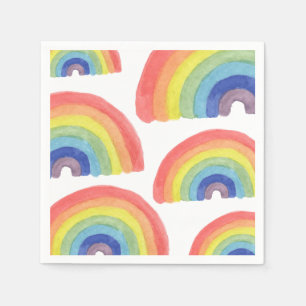Hand Painted Rainbow Napkins