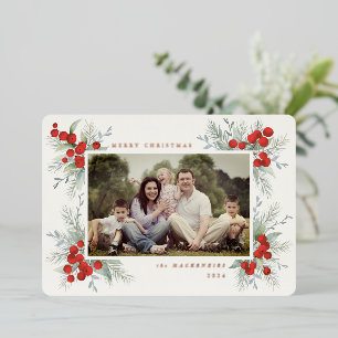 Hand Painted Red Berries Christmas Photo