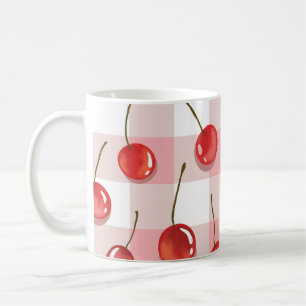 Hand-Painted Red Cherries Seamless Pattern Coffee Mug