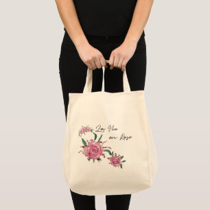 Hand Painted Roses La Vie en Rose Tote Bag