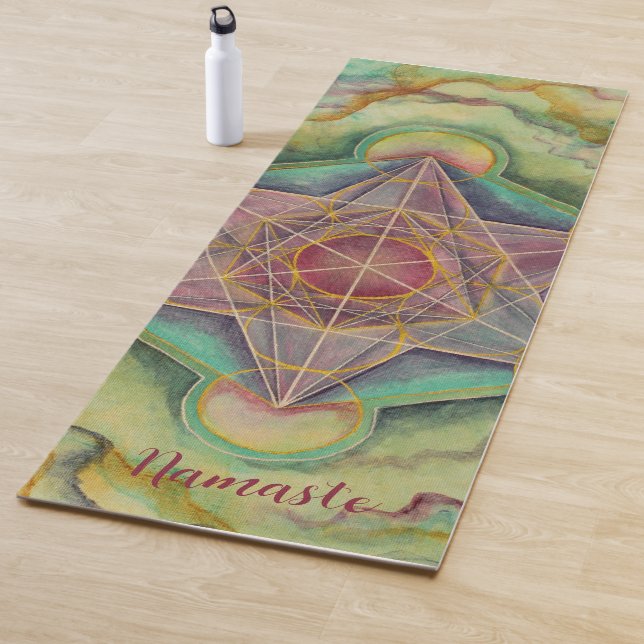 Hand Painted Sacred Geometry Namaste Yoga Mat (In Situ)