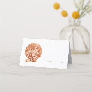 Hand painted Scallop Sea Shell Place Card
