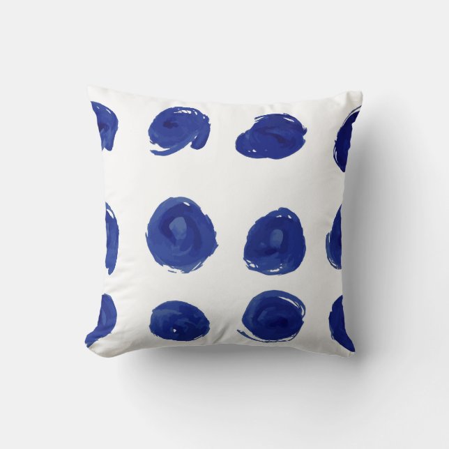Hand painted seamless polka dots pattern cushion (Front)