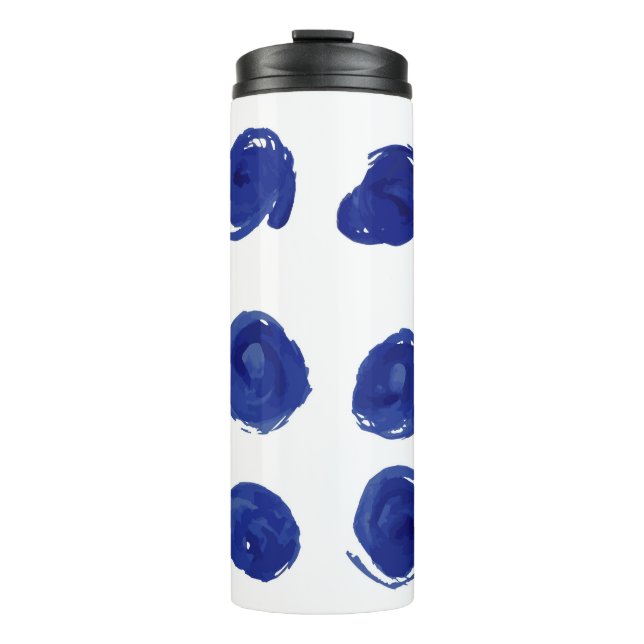 Hand painted seamless polka dots pattern thermal tumbler (Front)