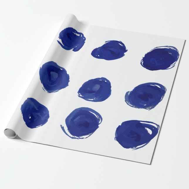Hand painted seamless polka dots pattern wrapping paper (Unrolled)