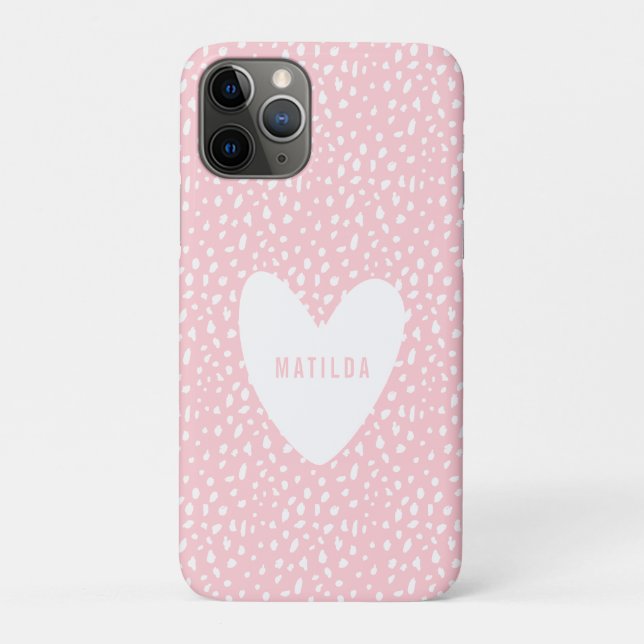 Hand painted spot and heart personalised Case-Mate iPhone case (Back)