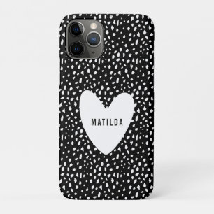 Hand painted spot and heart personalized Case-Mate iPhone case