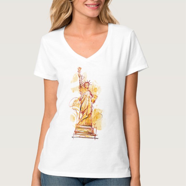 Hand-painted Statue of Liberty T-Shirt (Front)