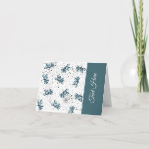 Hand painted steel blue Floral personalised Card