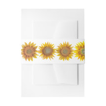 Hand Painted Sunflower Invitation Belly Band
