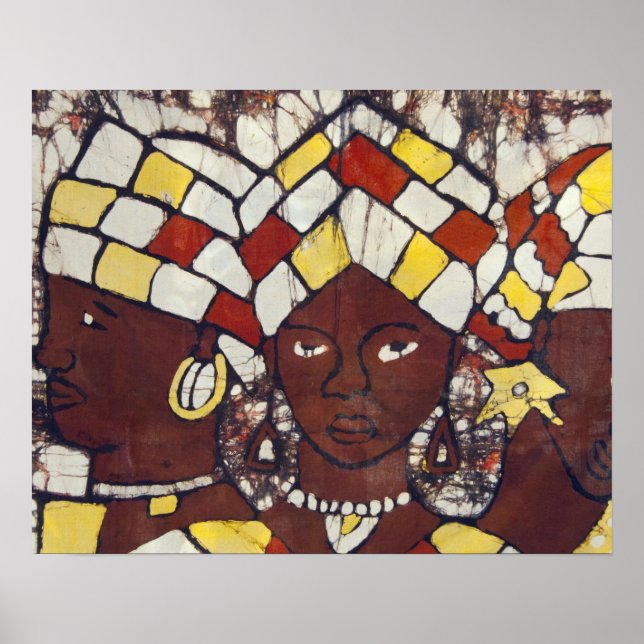 Hand painted textiles depicting every day poster (Front)