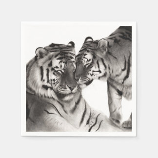 Hand Painted Tiger Artwork - Wildlife Wall Decor Napkin